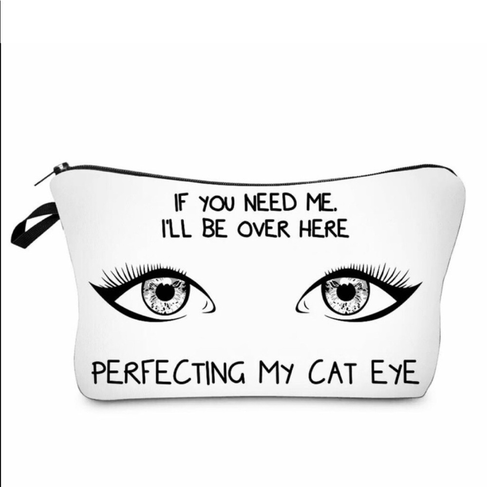 NEW "Cat Eye" Padded Make-up Pouch Cosmetic Travel Bag the Perfect Size 5x8.5" - Picture 1 of 4